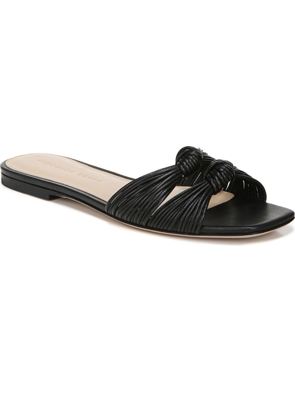 Veronica Beard Black Knotted Slide Sandal